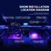 14/18 in 1 Led Acrylic Car Ambient Light RGB 64 213 Color Symphony Acrylic APP Streamer Atmosphere Lamp Kit One Zone Dual Zone